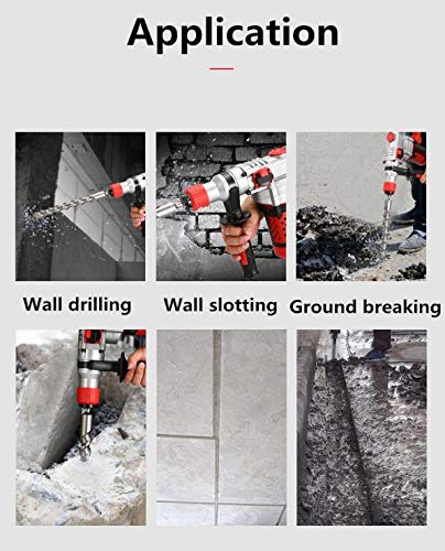 Bohrhammer 2200W Elektrisch Stemmhammer Schlagbohrmaschine Abbruchhammer Bohrhammer mit Bohrersatz Koffer 30 Zylinder Hochleistungshammer 0-930 U/Min – Bild 5
