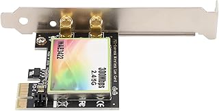 Placa de Rede de Banda Dupla, Placa de Rede Sem Fio para Computador de Mesa de Banda Dupla de 300Mbps, Adaptador de Rede WiFi Sem Fio 2.4G/5G Com Antena Externa de 3,5dBi para