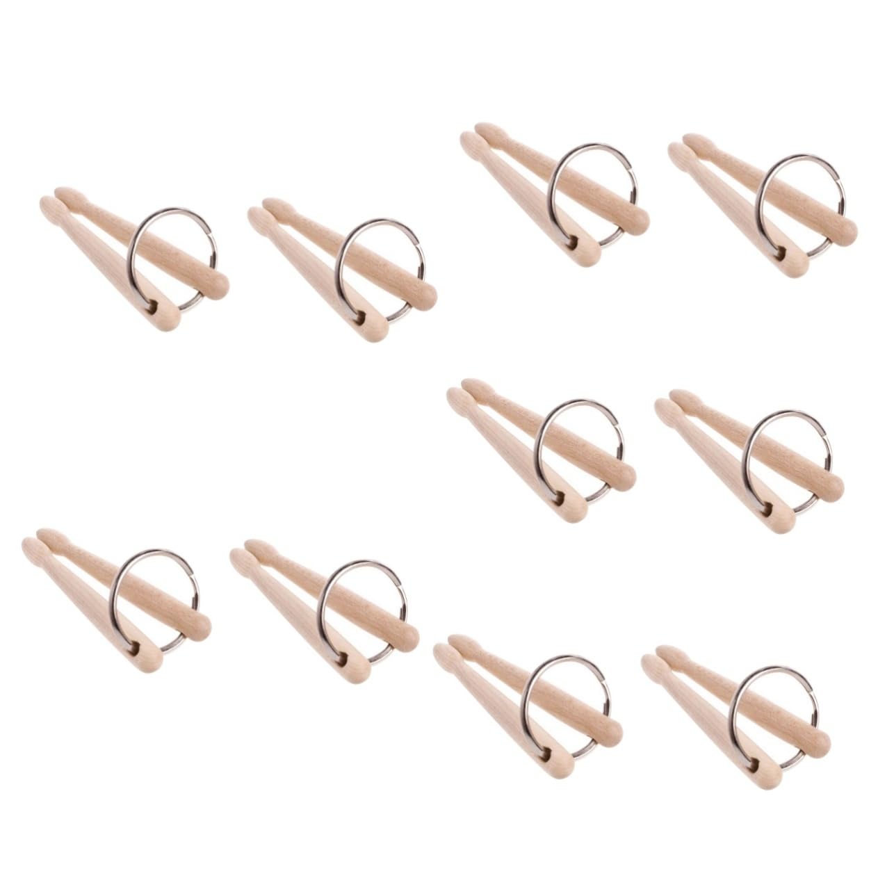 SHOWERORO 10 Stücke Einzigartige Trommel Keychain -legierung Holz Schlüssel Niedlichen Schlüsselring Für Tasche Decor