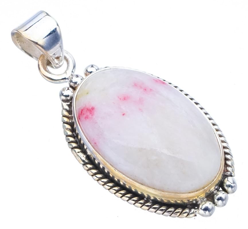 Pendentif rhodonite naturelle argent sterling harmonie et douceur