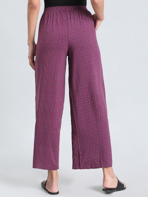 Image of GO COLORS Soft Viscose Printed Palazzo Full Length for Women| Breathable, Mid Rise