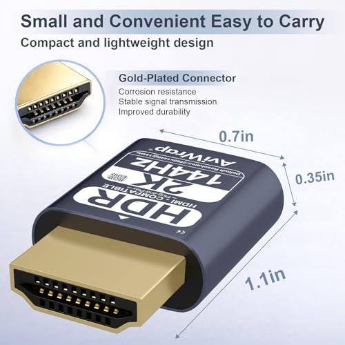 HDMI Dummy Plug 2K144Hz HDR, Virtual Monitor EDID Emulator miniatura 5