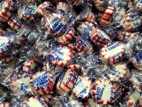 Sugar Free Peppermint Starlight Hard Candy Buttons - 50 Pieces of Fresh Delicious Individually Wrapped Candy