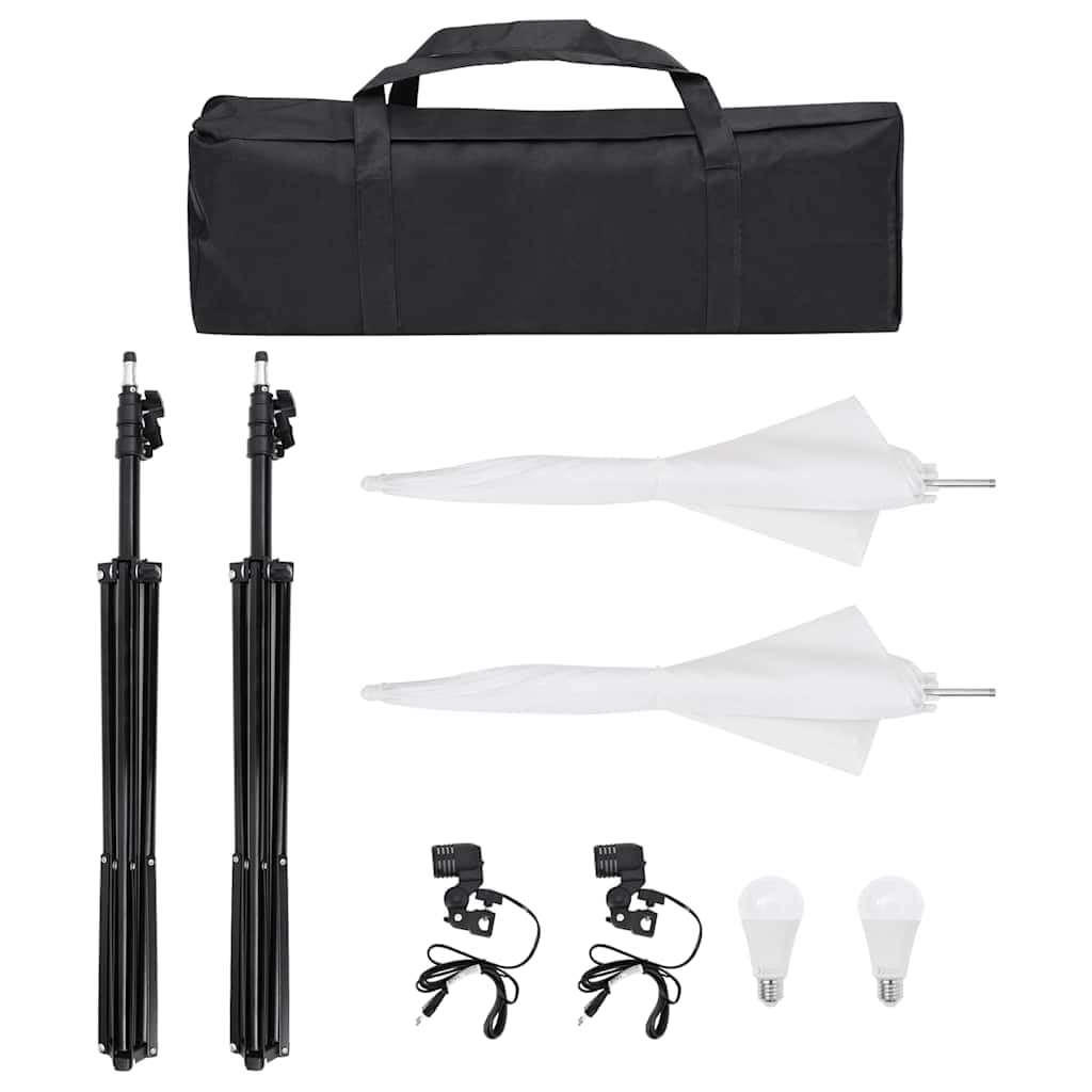 Kit da studio fotografico con illuminazione, sfondo e riflettore per fotografia professionale di ritratti e prodotti in studio domestico, include luci LED dimmerabili