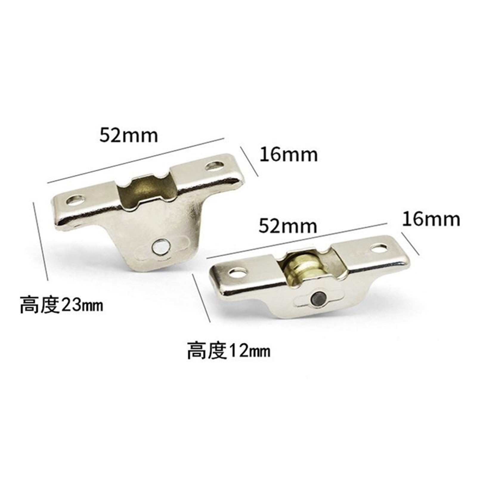 Lot De 4 Poulies De Rideau Métalliques - Roulements à Billes Simple - Pour Tringle De Fenêtre/Douche