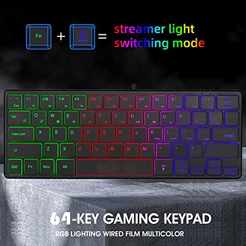 Teclado Gamer Sanpyl 64 Teclas RGB USB miniatura 5