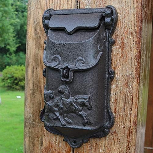HBJWOV European Retro Family Garden Decoration Cast Iron Wall Mounted Small Mailbox Old Decorations