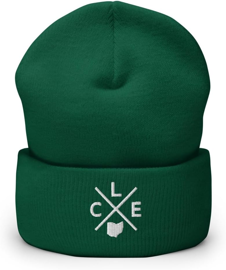 Retro Cleveland Beanie Hat Winter CLE Cross Beanie Cap