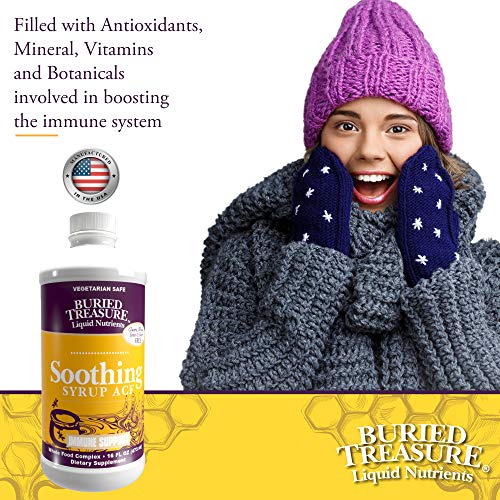 Buried Treasure Soothing Syrup Acf Wild Cherry Honey Vitamin C And Herbal Blend Demulcent To Help Calm And Soothe The Throat And Lungs 16 Oz. #TOP4