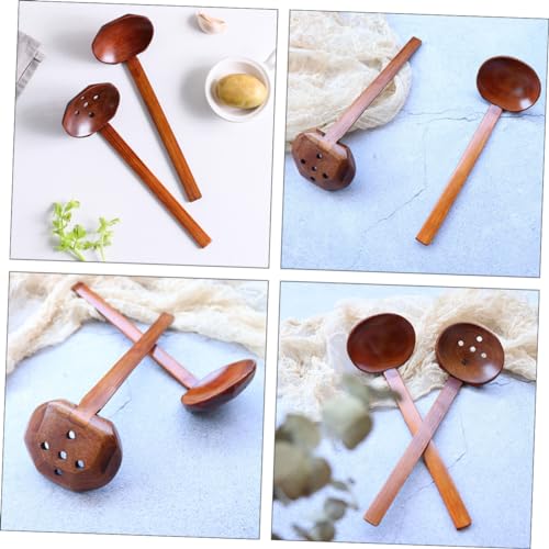 Cucharas de madera ligeras PRETYZOOM estilo japonés pack de 6 3