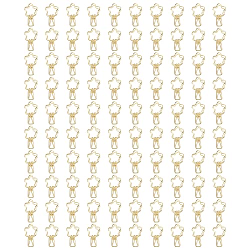 Clipes de Fichário Fofos, 100 Peças Em Forma de Flor Fácil de Usar Metal Resistente Pequenos Clipes