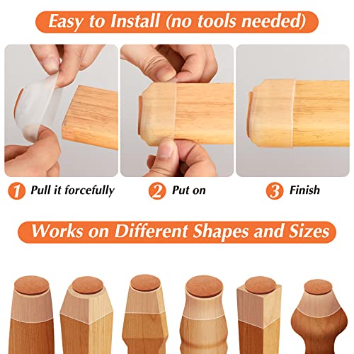 image for Joeyrras 24Pcs Silicone Chair Leg Floor Protectors,Floor Protectors fo