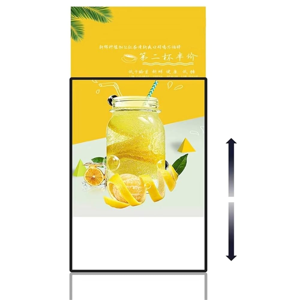 Caja de luz LED con marco de póster – Marco de publicidad interior ultrafino de vidrio templado, tablero de menú retroiluminado para restaurantes, tiendas, cafeterías – Cartel iluminado-A1