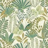 Heroad Boho Peel and Stick Wallpaper Tropical Contact Paper Green Wall Paper 17.3''x78.7'' Removable Self Adhesive Botanical Wallpaper Bathroom Bedroom Walls Kitchen Cabinet Papel Tapiz para Pared