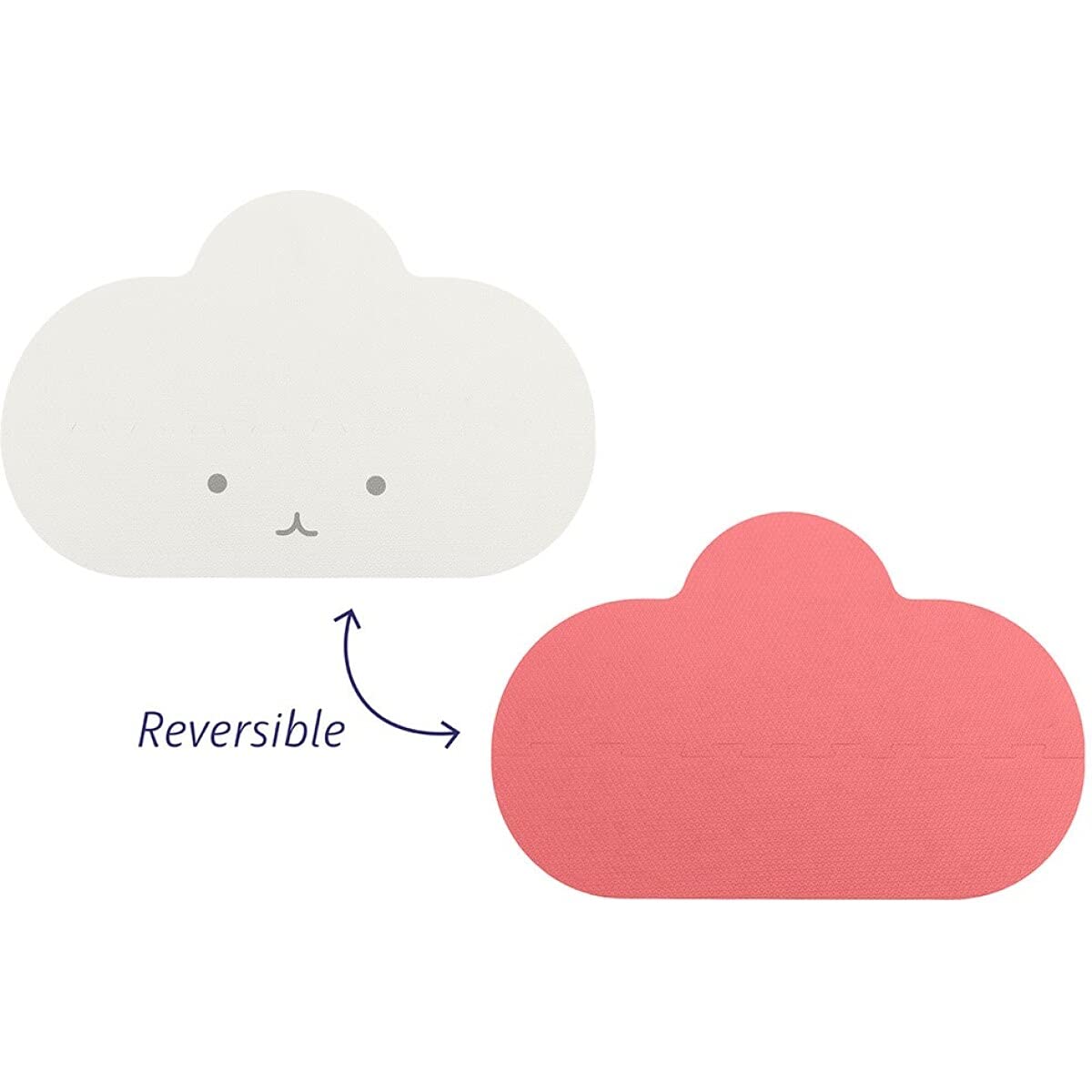 Quut - Alformbra de juegos bebe - Forma Nube - Alfombra Puzzle Infantil para bebés de Foam (EVA), Suelo Extra Acolchado para niños, Color Rosa y beige