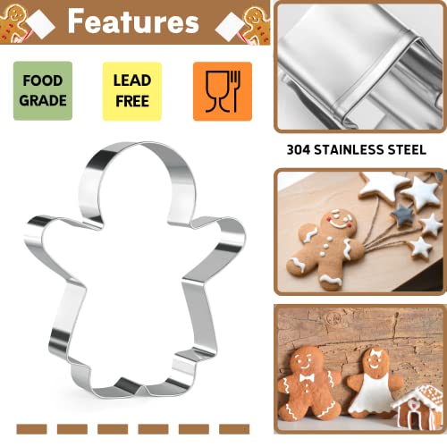 Kaishane Gingerbread Man Cutters Set 9 Pieces Stainless Steel Boy And Girl Cookie Cutter Biscuit Cutter Shapes For Christmas Holiday #TOP1