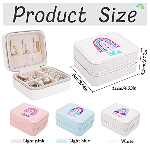 Party-Rainday Personalized Leather Jewelry Box, Girl’s Rainbow Jewelry Box Travel Case, Small Jewelry Organizer Ring Case, Kids Birthday Christening Gift - Flower Girl #TOP2