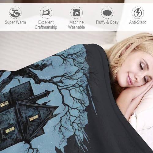 Flannel légère super douce imprimé art d'horreur pour plaid canapé et couverture polaire