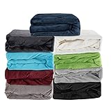 BaSaTex Cashmere Touch Topper Spannbettlaken Spannbetttuch 180x200 bis 200x200 ähnlich Nicky, Teddy, Corals Fleece Anthrazit