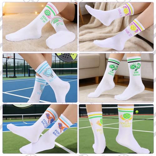 scenicamp Pickleball Crew Socks 6 Pairs - Performance Moisture-Wicking Breathable Sport Athletic Socks for Men, Pickleball Gift for Pickleball Lovers — view 5