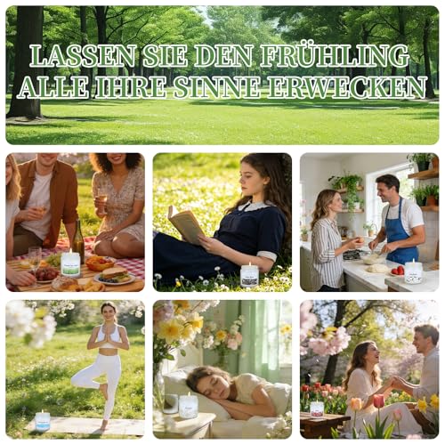 Duftkerzen, 6 x Duftkerzen Geschenke für Frauen, 21 oz Sojakerzen für zu Hause, Frühlingsgeschenkset für Frauen, Freesie/Rose/Nach dem Regen/Gardenie/Frisch geschnittenes Gras/Meeresbrise – Bild 5