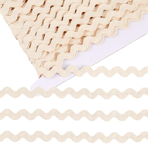 GORGECRAFT 16.5 Yards Coton Rick Rack Trim 15mm Ric Rac Rickrack Dentelle Vague Ruban Floral Blanc Zig Zag Vague Pliage Frange Dentelle Garniture en Forme de S Tissé...