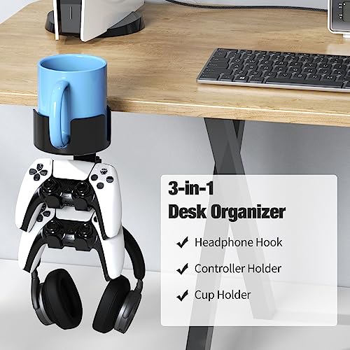 image for Lolyer 360° Rotating Controller Headphone Holder - Larger Desk Cup Ho