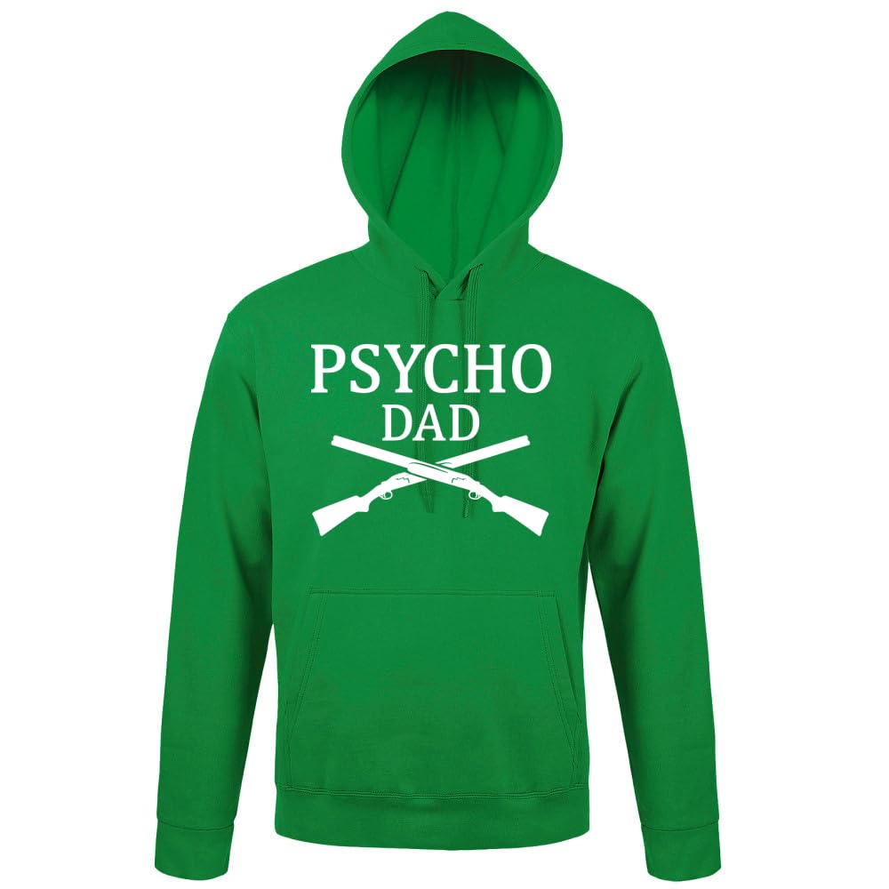 Maglietta Uomo Psycho Dad Flinten – 100% Cotone, Verde Bottiglia, Taglia L