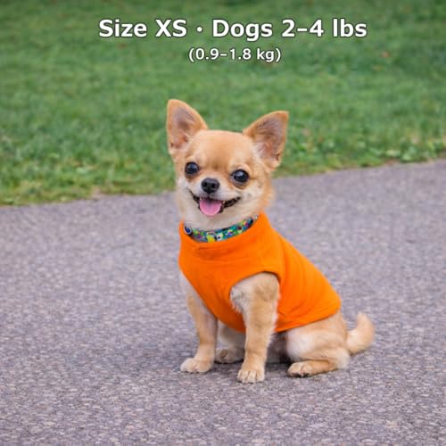 Image of JACKO & CO - Fleece Vest Dog Sweater with Leash Ring - Soft, Warm & Lightweight Pullover Coat for Small & Medium Dogs, Puppies & Cats - Cozy Fall /Winter /Spring Pet Jacket (Orange, X-Small 2-4lbs)