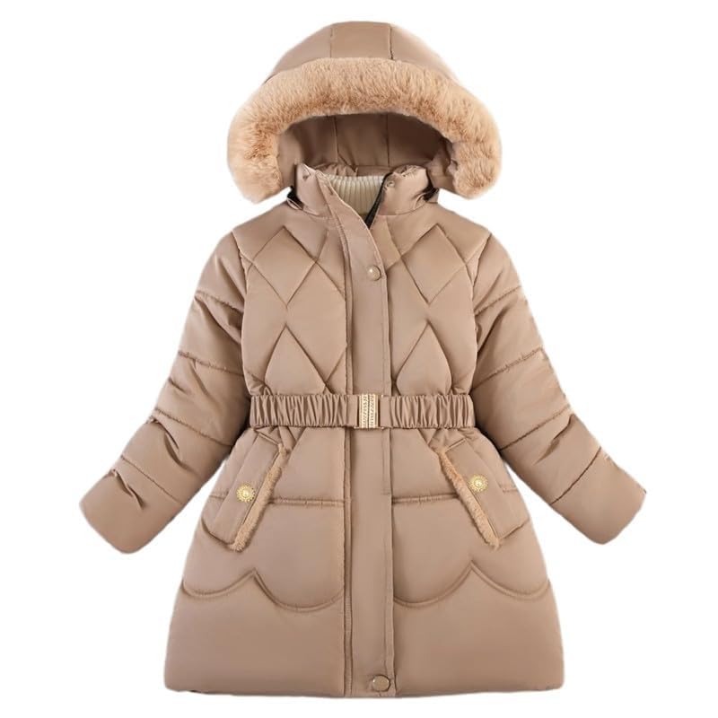 Kids Long Fleece Puffer Jacket Toddler Winter Windbreaker Zipper Hooded Down Coats Girls Comfy Warm Snow Outwear2