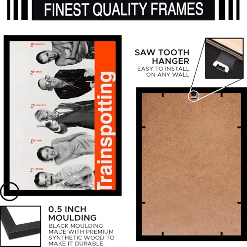 Image of BLINKART Trainspotting (1996) Movie Poster Frame 12x18 Inch | Premium 300 GSM Paper Wall Print | Vintage Film Artwork for Home, Bedroom, Living Room, Office | Framed Photo Decor