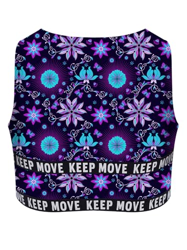 Kids Girls Stylish Print Sports Vest Sleeveless Sports Bra Letter Printed Hem Cropped Tank Top2