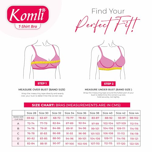 Image of Komli - Heavily Padded Push-Up Bra - Cotton Rich - Balconette - 3 /4th Coverage, Seamless, Wireless, Multiway Straps - T-Shirt Bra (Pack of 2)