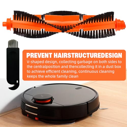Image of HASTHIP 2Pcs Replenishment Kit for Mi Robot Vacuum Cleaner Mop P, Replacement Accessories Replacement Parts Includes 1 Main Brush, 1 Narrow Cleaning Brush - Cleaning Tools