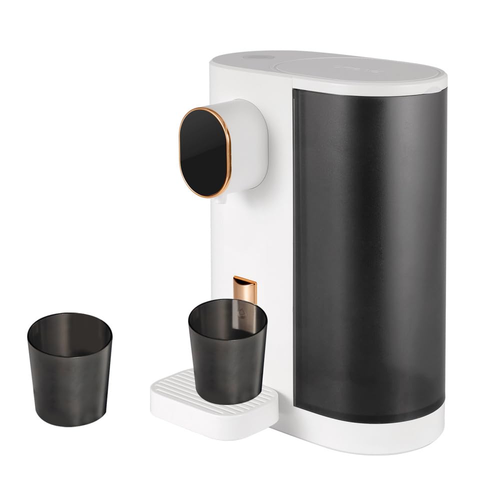 Dongker White Automatic Mouthwash Dispenser, 600Ml Rechargeable Wall Mounted Mouth Wash Dispenser With 2 Magnetic Reusable Cup 3 Dispensing Level For Bathroom