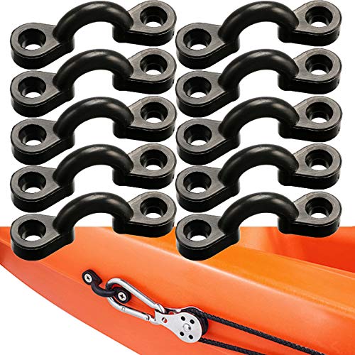 Borogo Kayak Pad Eye Kit, 10Pcs Nylon Bungee Deck Loops Tie Down Pad Eye With 20 Screws For Boat Kayak Deck Rigging Kit #TOP5