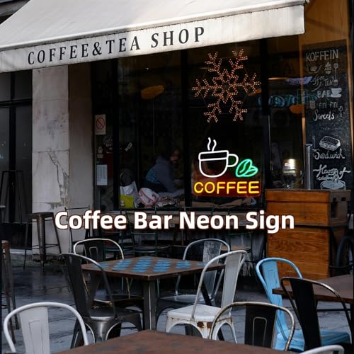 Image of Neon Sign, Business Sign for Bar Decor, Colorful Coffee Signs, Dimmable Design, 5V Charger