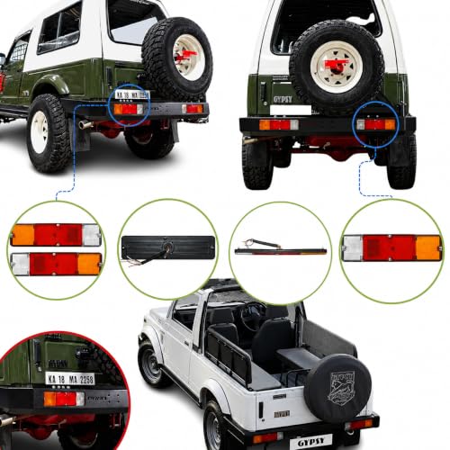 Image of ALL PARTS SOURCE APSMOTIV Rear Combination LED Light Assemblies 2 Piece Set Suitable for Maruti Suzuki Gypsy Car Reflector Light