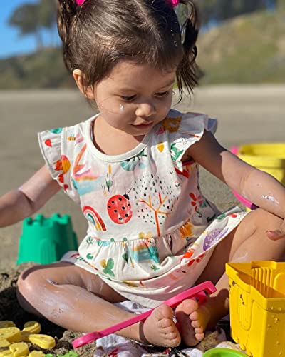 Bumeex Toddler Girls Clothes Cotton Short Sleeve Casual Girls Dresses for Kids 2-7 Years2