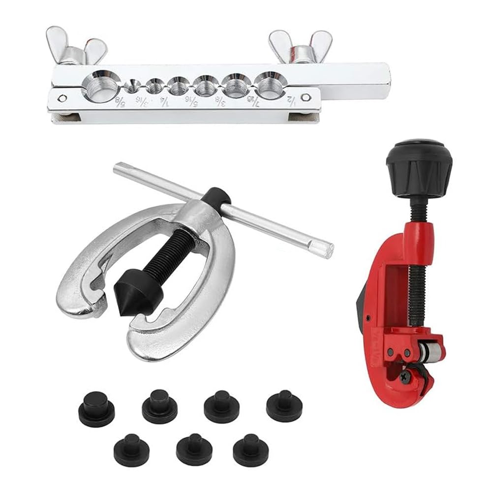 Kit d'outils évasés – Rangement facile, matrices multifonctions à double évasement pour tubes en cuivre et aluminium à paroi fine, transport portable