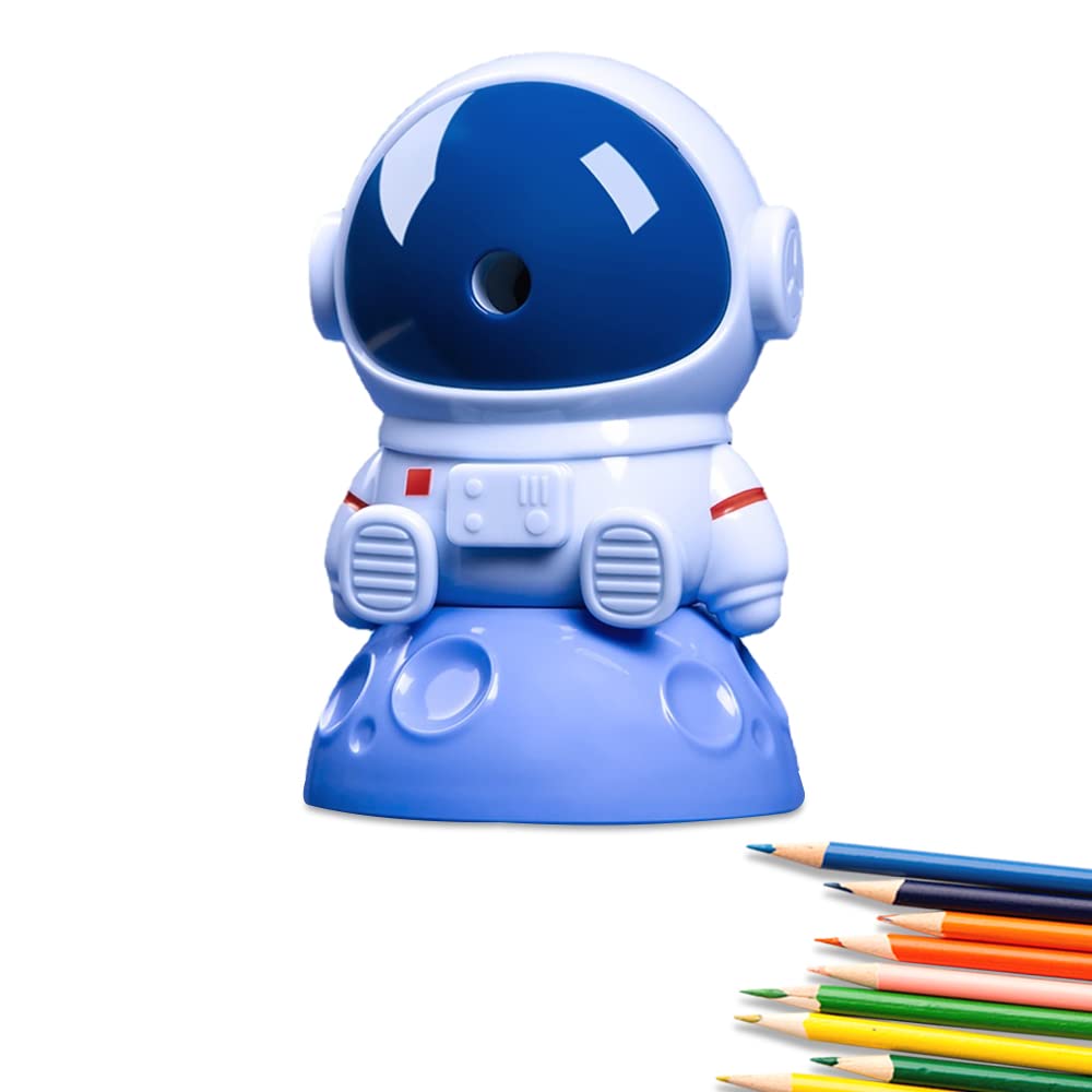 Manual Pencil Sharpener - Cute Pencil Sharpener With Pencil Saver Suitable For Colored Pencils(6-8mm), Kawaii Adorable For Pupil Students/Primary School/Classroom Back To School (Red-Rocket