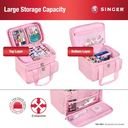 image for SINGER Sewing Accessories Organizer (Bag Only) – Double Layer Portab