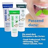 emmi-dent 2 x nasadka na szczoteczki do zębów E2 Wave (1 x niebieska + 1 x biała) I wymienne szczoteczki do idealnego czyszczenia dziwnych zębów I do wszystkich ultradźwiękowych szczoteczek do zębów