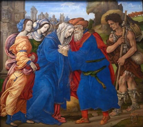 Tableau rencontre de Joachim et Anne par FilipLippi SERENDIPITP peinture sur toile 60x90cm