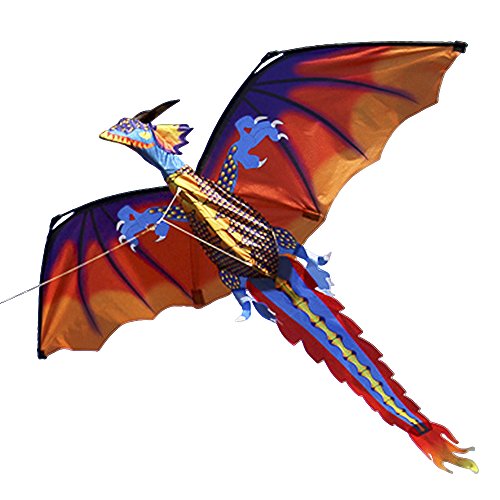 Pipa, Moniss 140cm x 120cm / 55 x 47 polegadas Dragon Kite Linha única Pipa Voadora com Cauda Linha