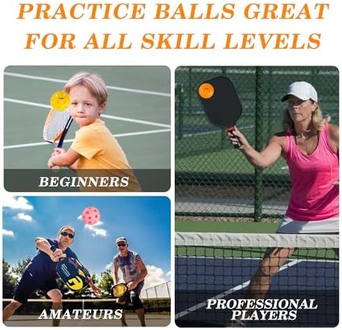 Miniatura 5 de Pelotas de pickleball para interiores, resistentes a las grietas, 26 agujeros, paquete de 6, paquete de 12 unidades, fabricadas según los estándares