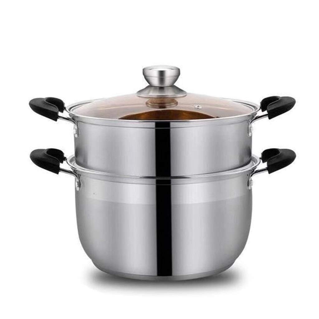 GTHTUHFD Milk Pot Steamer Thick Stainless Steel Soup Gas Stove Induction Cooker Dual-Use Kitchen Cookware