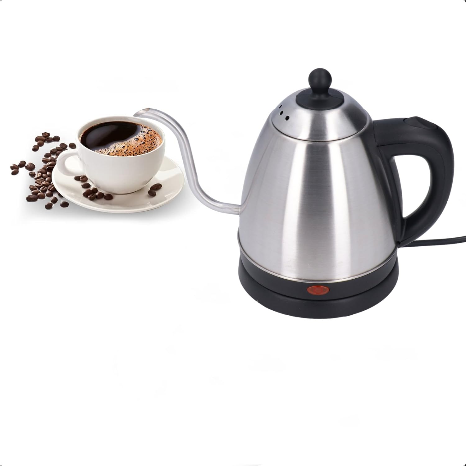Hervidor Eléctrico Cuello De Ganso Con Control De Temperatura Hervidor De Té Eléctrico Verter Sobre Hervidor De Café Acero Inoxidable Apagado Automático Ultrarrápido Hervir