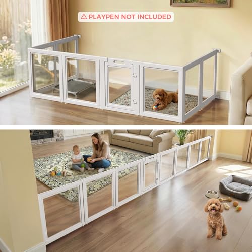 Image of FXW Fence-to-Wall Anchors (Pack of 4) for AuraSpace Playpen - Accessory Only, Safely Expand Your Dog's Play Area, Fits 24 inch H Acrylic Playpen, White