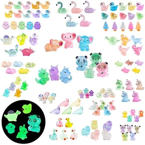 DAKUO 120 Pack Luminous Mini Resin Animals Cover